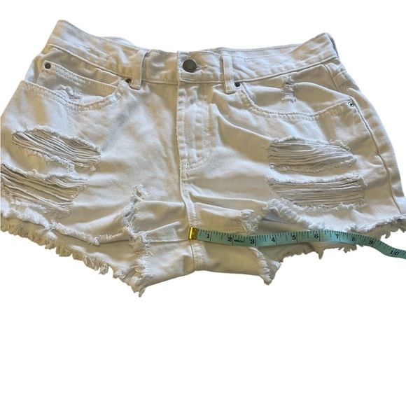 Billabong Women’s Distressed White Shorts Fray Hem Size 27 - Picture 7 of 11
